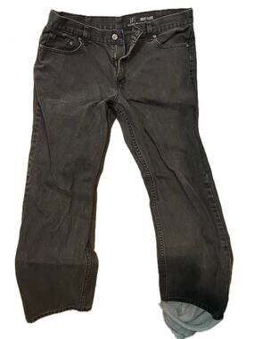 George Regular Straight Black Jeans Mens 38x32